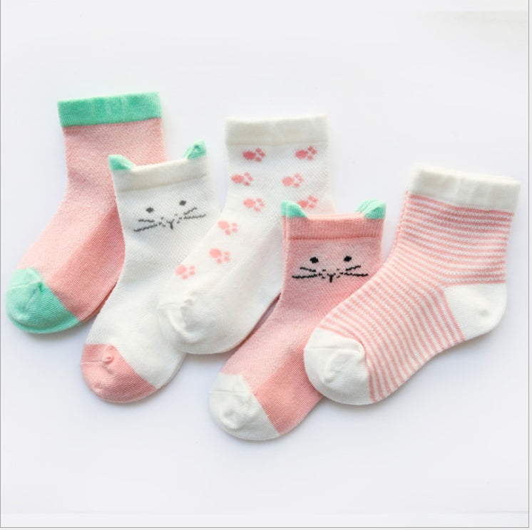 Children's Socks Pack of 5 Colors for Boys and Girls