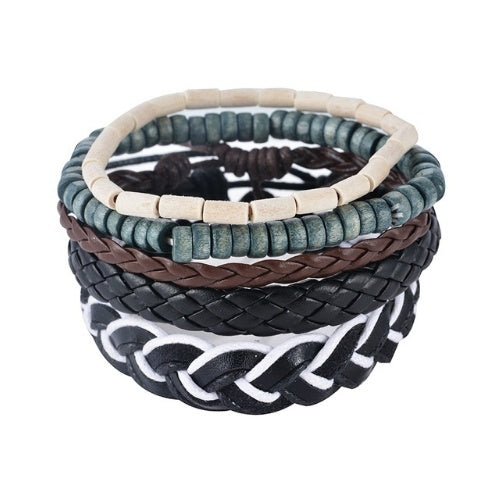 Leather Multilayer Bead Wrap Bracelet
