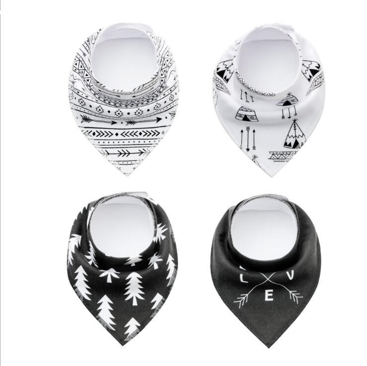 4pcs Lot Burp Bibs Cloth Cotton Bandana