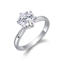 Classic Six-Prong Moissanite Ring - 925 Sterling Silver (1-5 Carat)