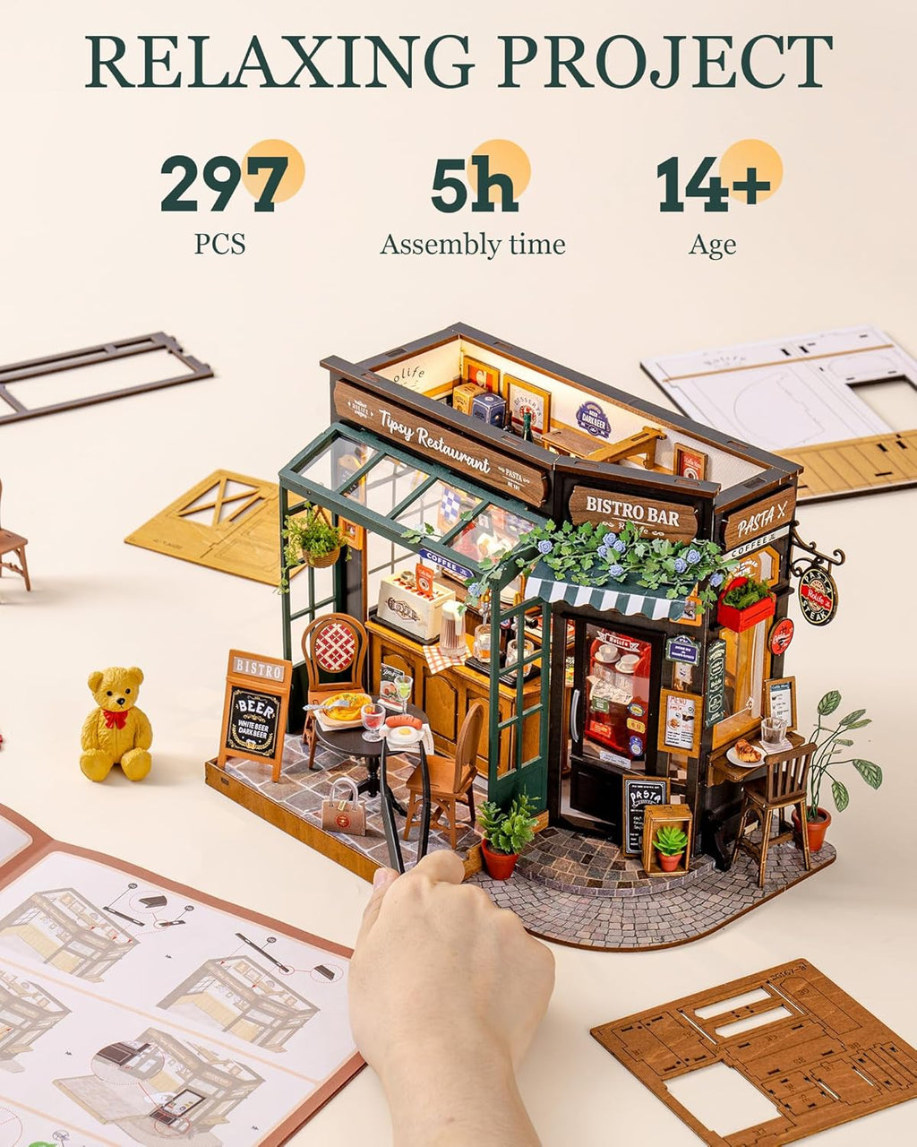 Tipsy Restaurant DIY Miniature Dollhouse Kit