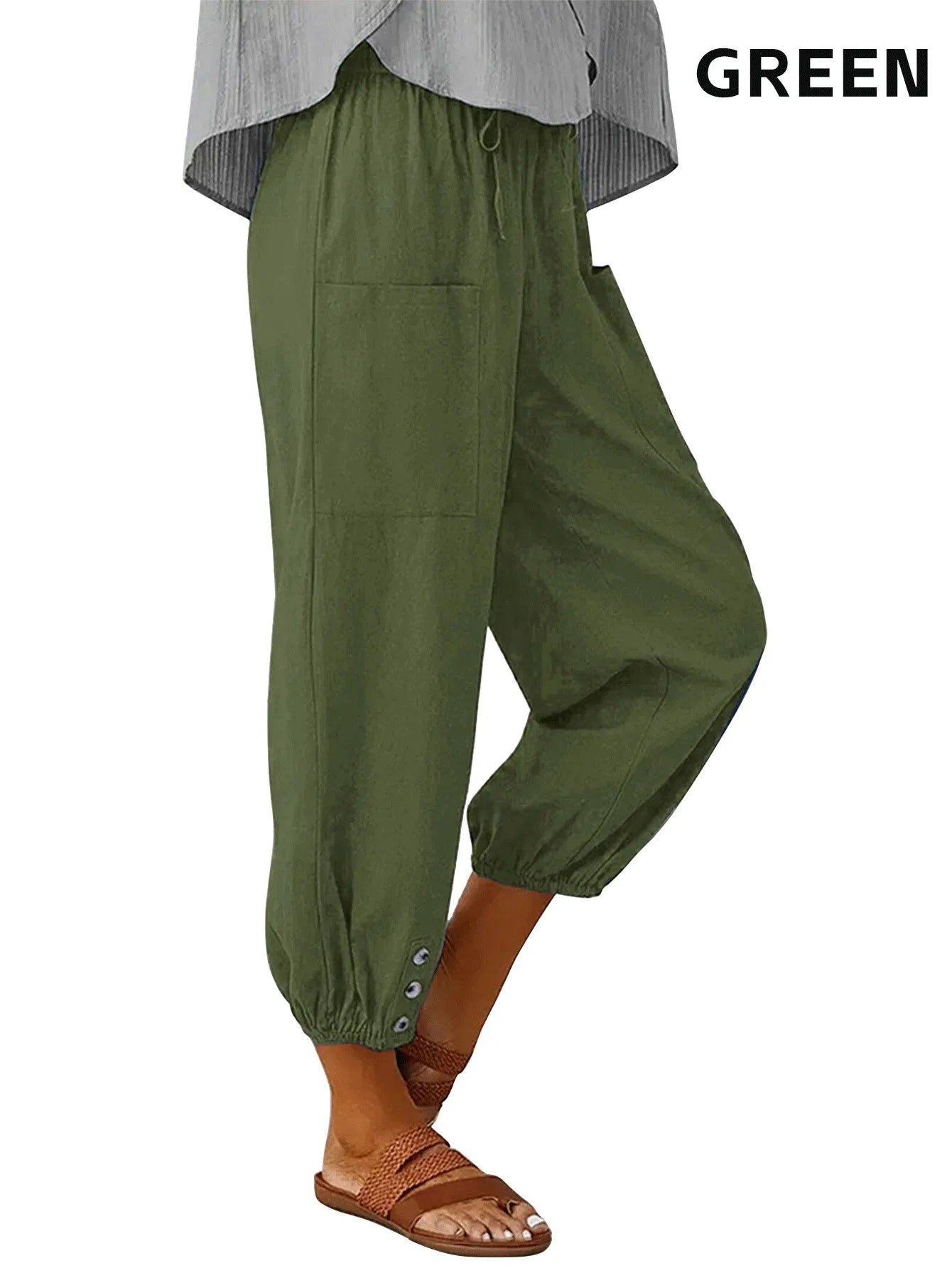 High-Waisted Wide-Leg Cropped Pants (3-Pack) - Comfy & Chic