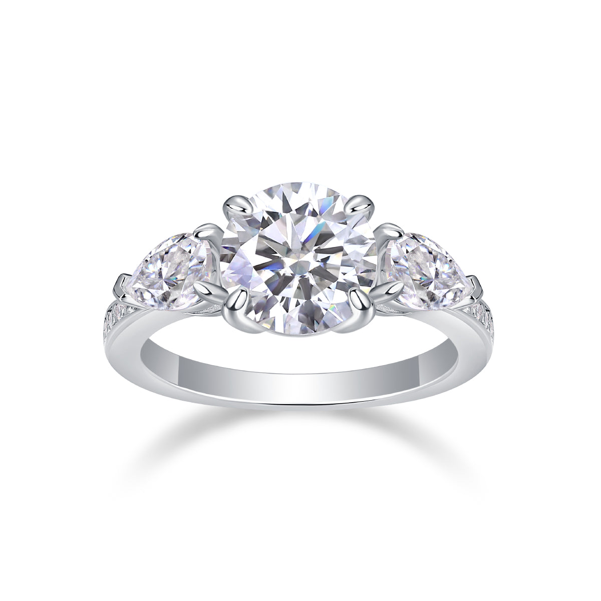 Large Stone 2-Carat Moissanite Solitaire Ring – S925 Sterling Silver