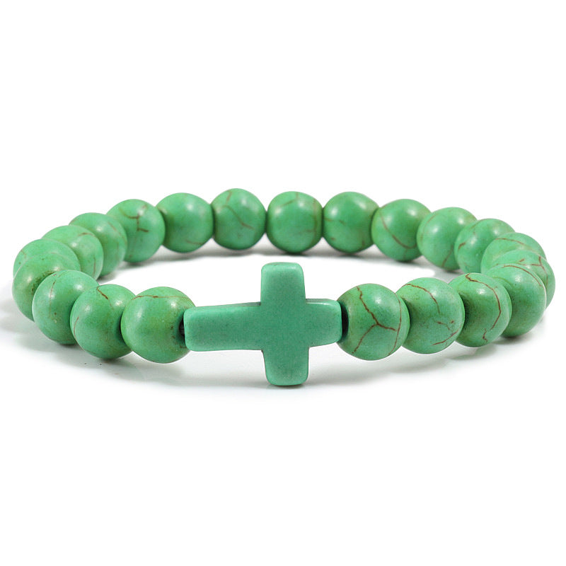 Turquoise Cross Bracelet - Various Colors Available