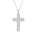 Moissanite Cross Sterling Silver Platinum Necklace