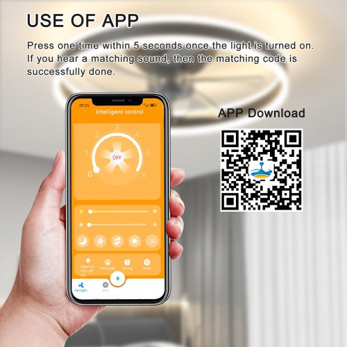 Modern Ceiling Fan with Dimmable LED Light & Remote Control