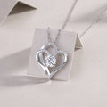 Heart to Heart Moissanite Pendant Necklace - 1 Carat S925 Sterling Silver