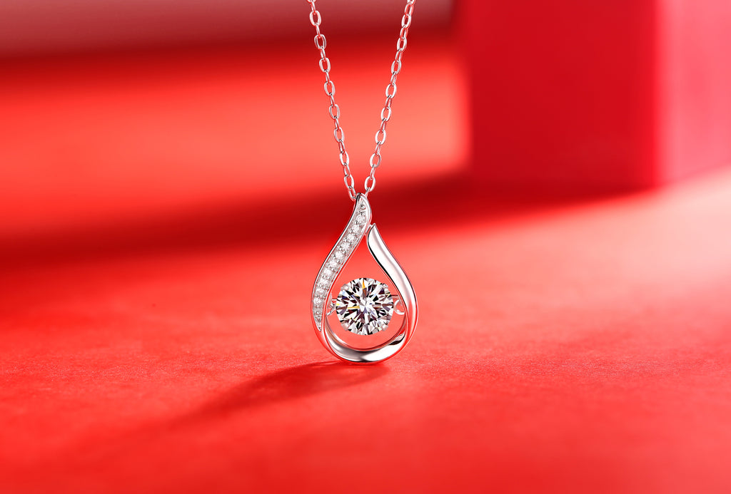 1 Carat Moissanite Sterling Silver Pendant Necklace