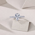 Moonlight Water Drop Pear Moissanite Bezel Ring – S925 Sterling Silver, Platinum Plated
