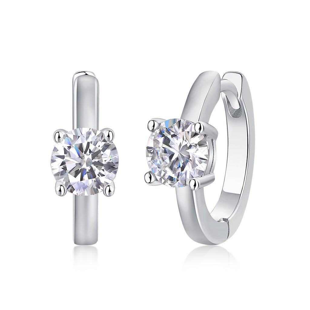 Moissanite Earrings - 0.5 Carat S925 Sterling Silver