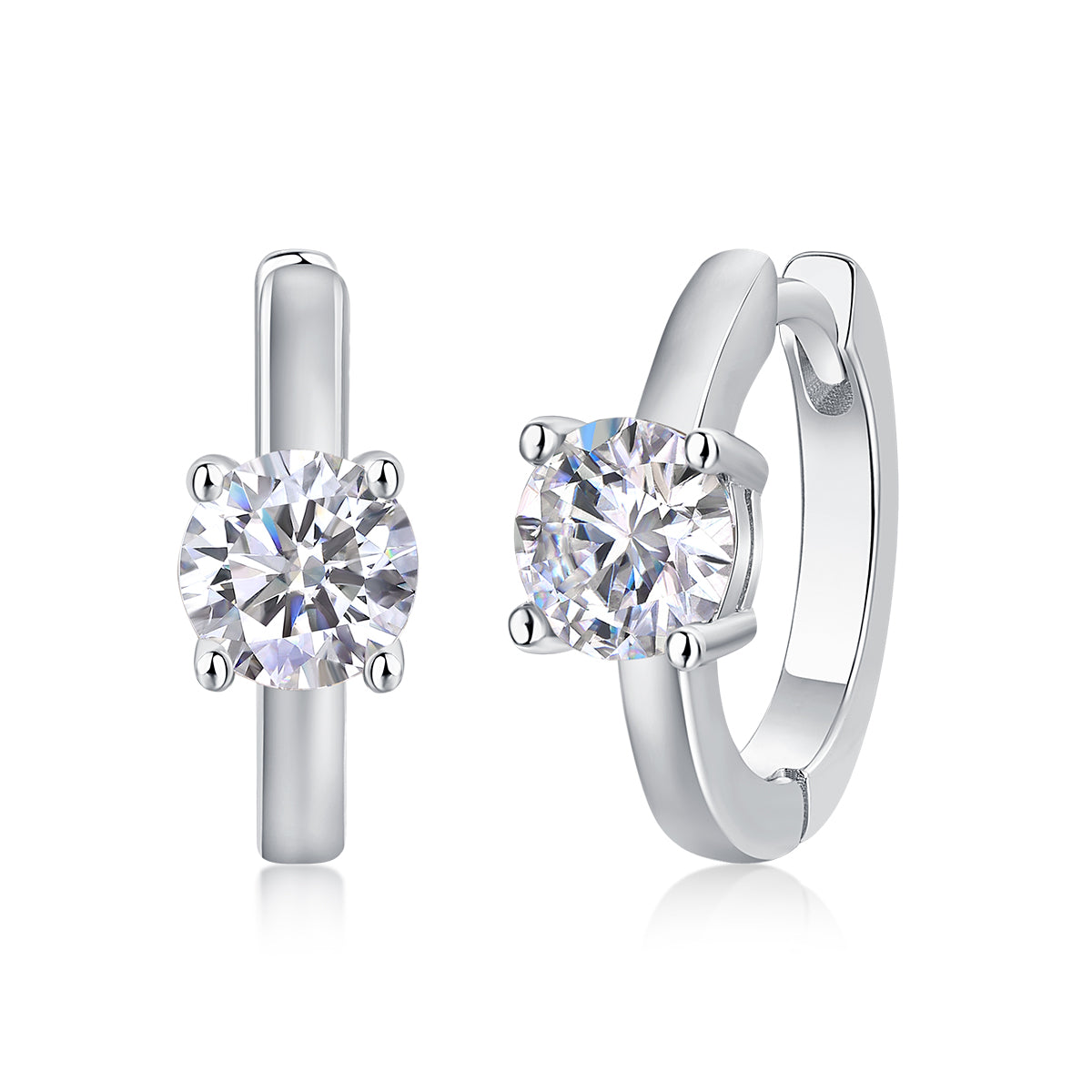Moissanite Earrings - 0.5 Carat S925 Sterling Silver