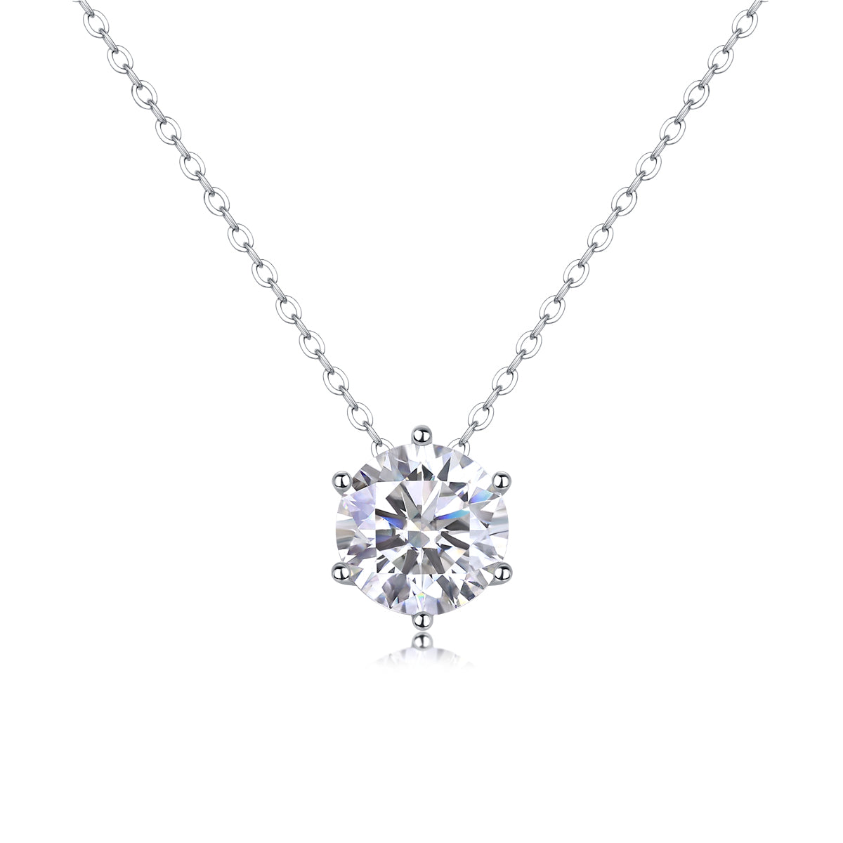 Afternoon Rose Moissanite Pendant Necklace — S925 Sterling Silver, 1ct / 2ct / 3ct