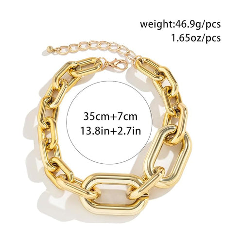 Chunky Gold Chain Link Choker Necklace