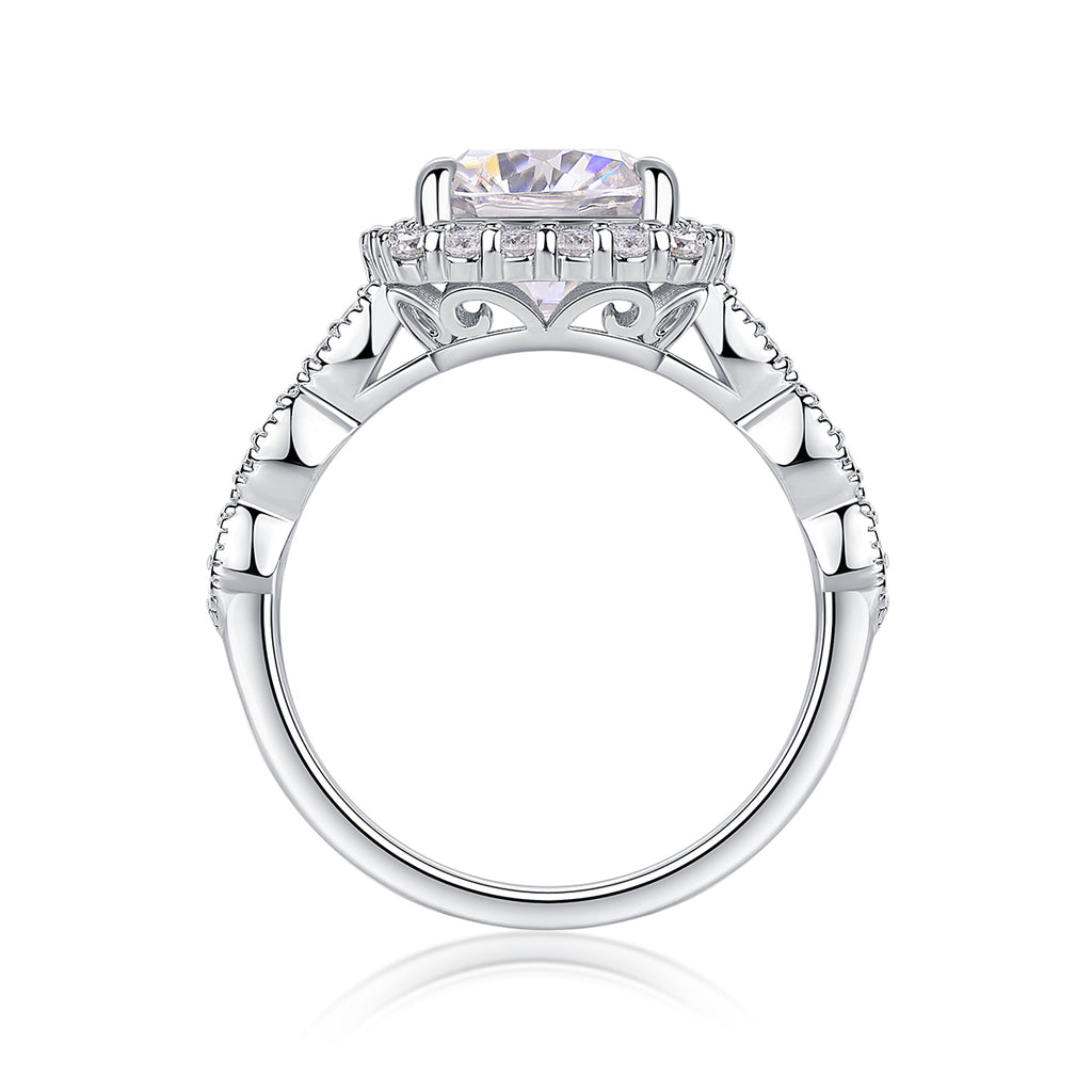 Gorgeous Square Cushion Moissanite Bezel Ring – S925 Sterling Silver, Platinum Plated