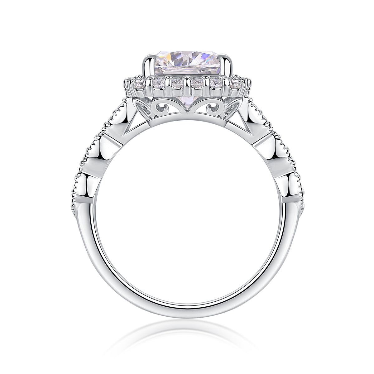 Gorgeous Square Cushion Moissanite Bezel Ring – S925 Sterling Silver, Platinum Plated