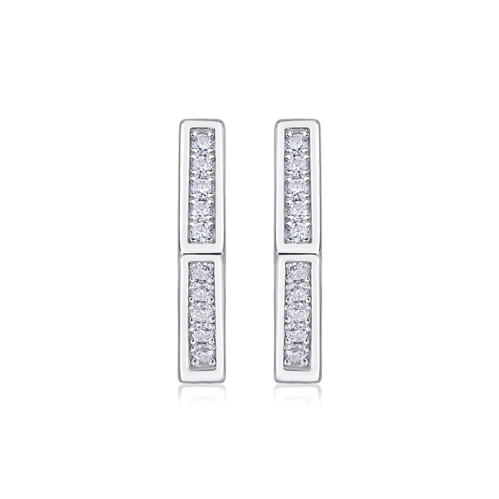 Moissanite Stud Earrings - S925 Sterling Silver Platinum-Plated (Pair)