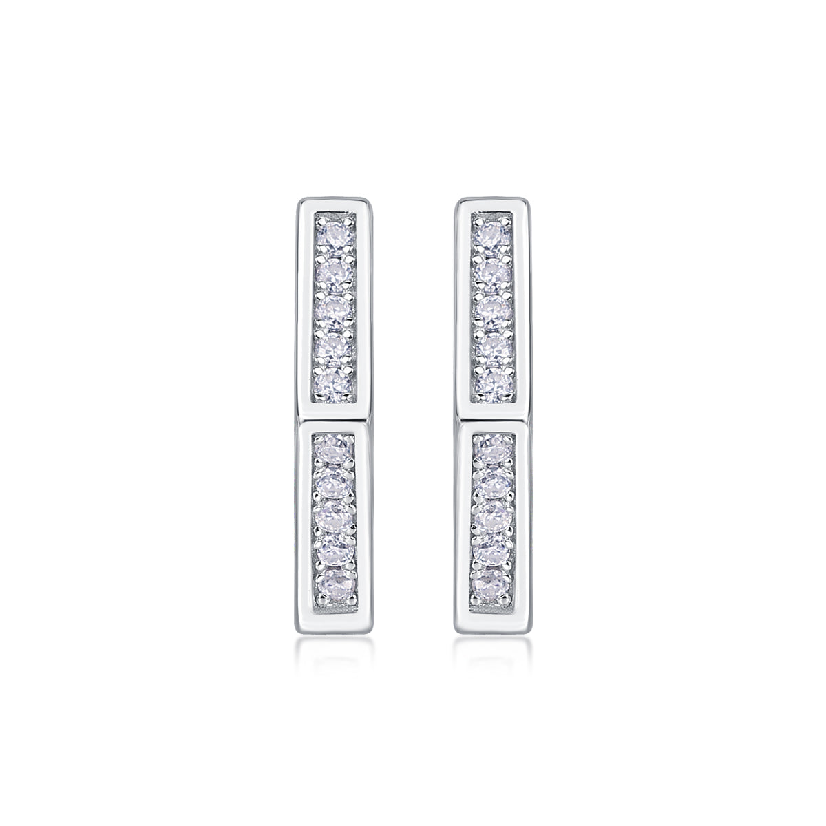 Moissanite Stud Earrings - S925 Sterling Silver Platinum-Plated (Pair)