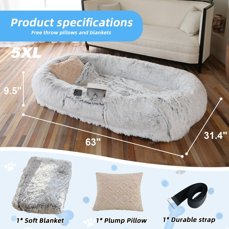 Human Dog Bed - Oversized Washable Pet Bed for People and Pets
