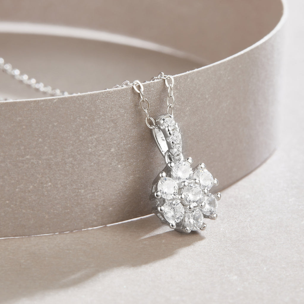 Snowflake Dance Moissanite Pendant Necklace - S925 Sterling Silver with Platinum Plating