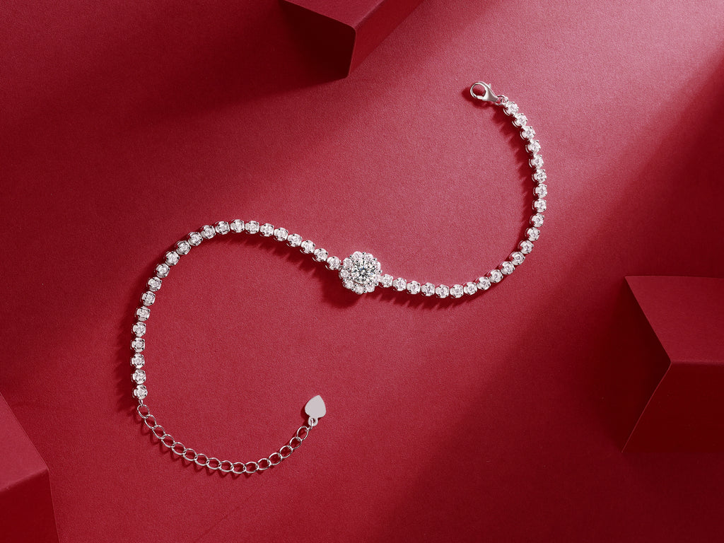Moissanite Bracelet - 925 Sterling Silver (0.5 Carat)