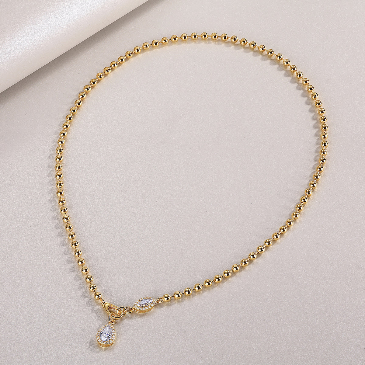 Pear-Shaped Moissanite Gold Plated Necklace