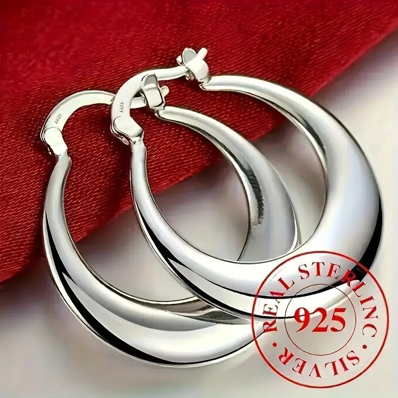 Sterling Silver Circle Hoop Earrings