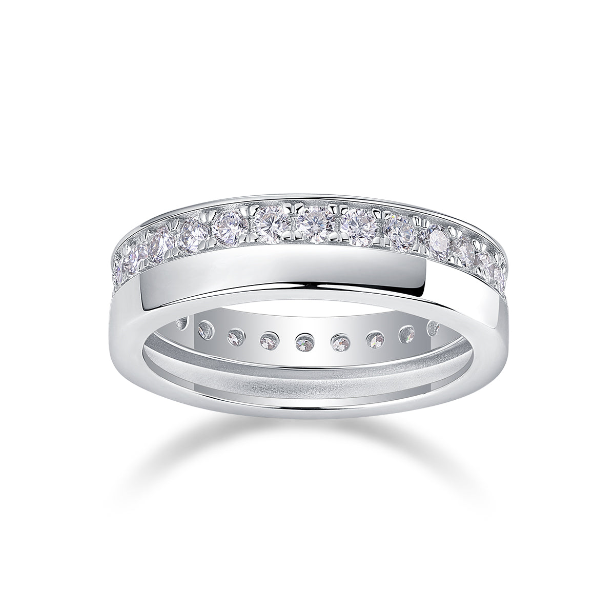 Moissanite Sterling Silver Wedding Ring - Multi-Stone