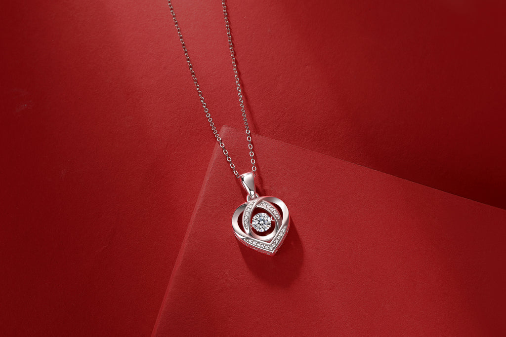 0.5 Carat Moissanite Heart Pendant Necklace