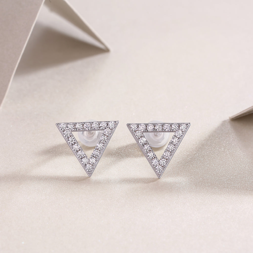 Moissanite Sterling Silver Earrings - Unique Design