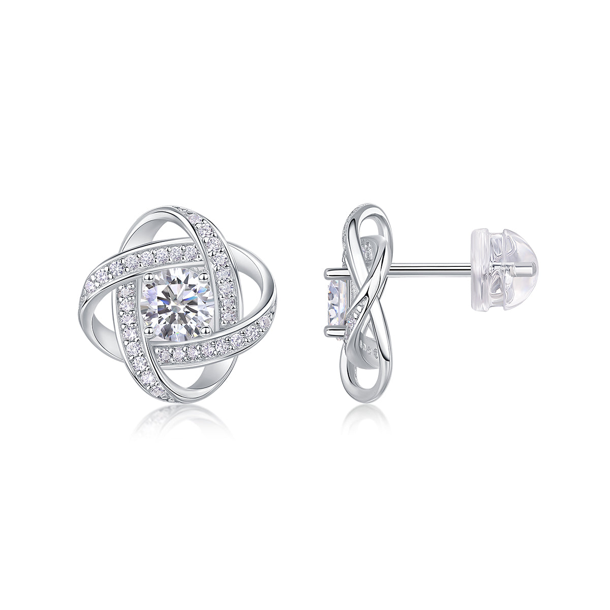 0.5 Carat Moissanite Stud Earrings - S925 Sterling Silver Platinum-Plated (Pair)