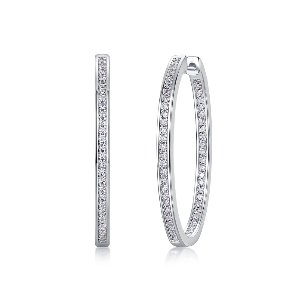 Moissanite Hoop Earrings - S925 Sterling Silver