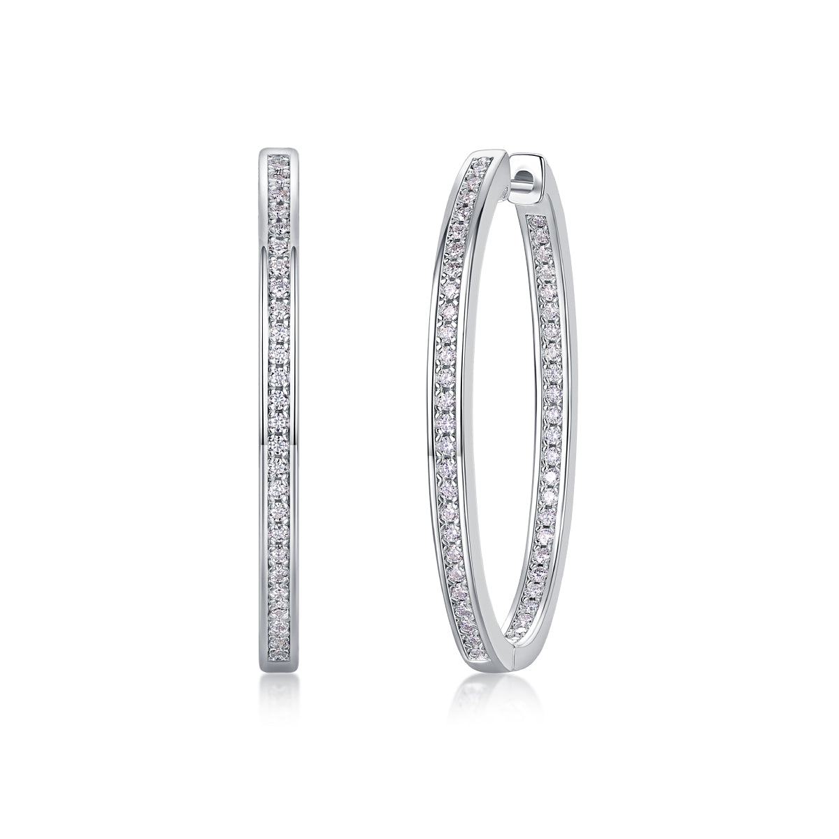 Moissanite Hoop Earrings - S925 Sterling Silver