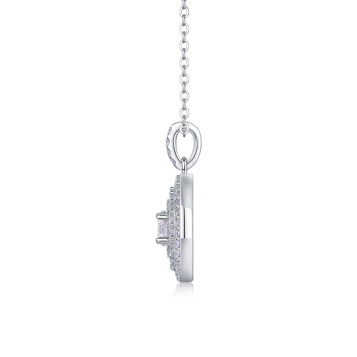 0.5 Carat Moissanite Necklace - S925 Sterling Silver Platinum-Plated with Chain