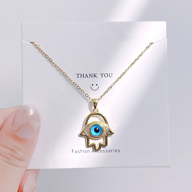 Evil Eye Hamsa Hand Protection Necklace