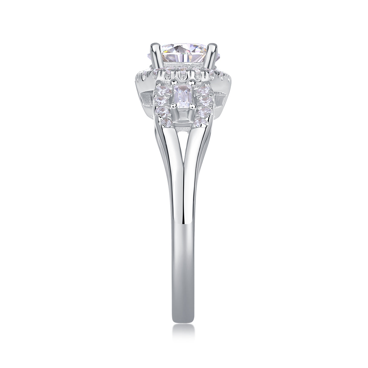 Large Solitaire Moissanite Wedding Ring in S925 Sterling Silver