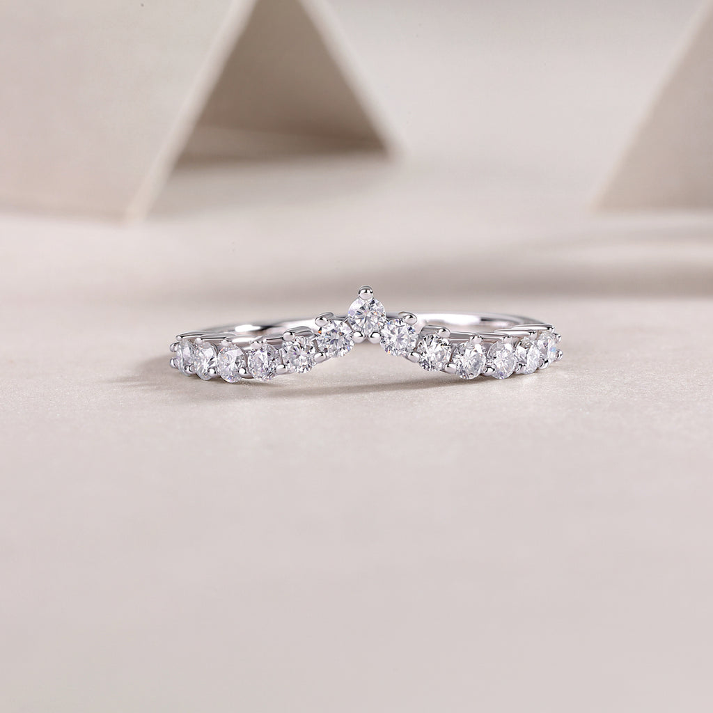 Moissanite Crown Sterling Silver Ring