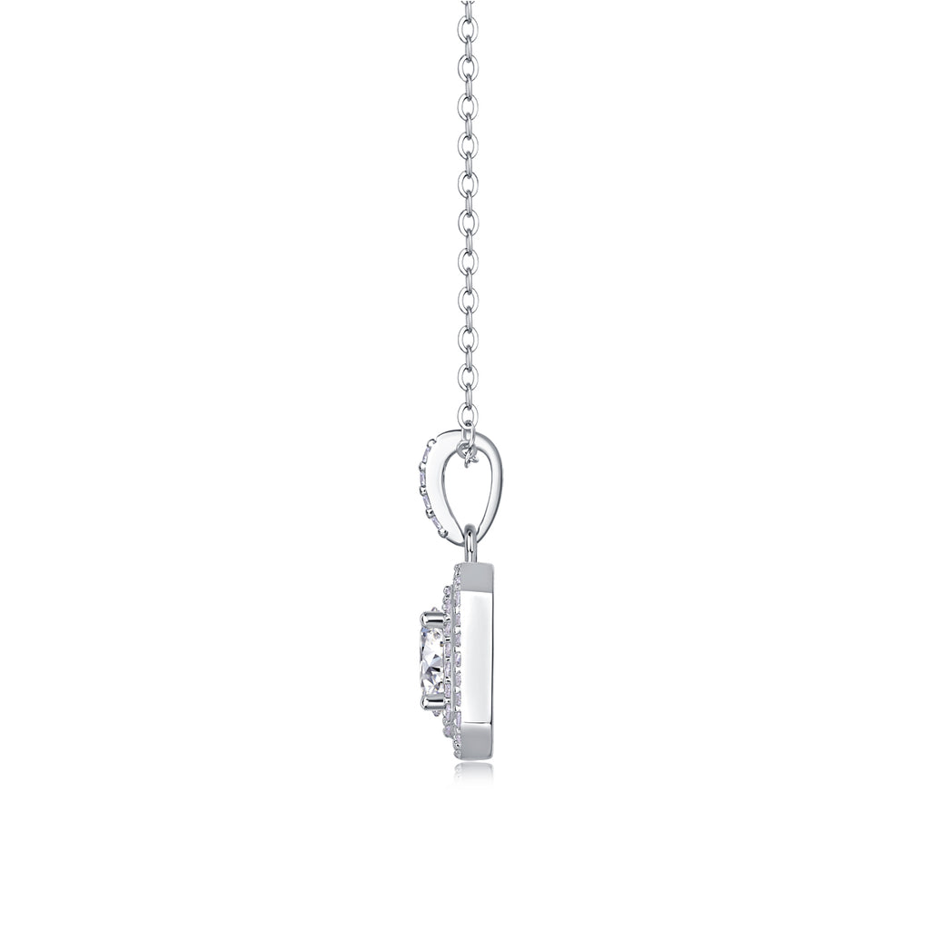 1-Carat Moissanite Pendant – S925 Sterling Silver with Platinum Plating