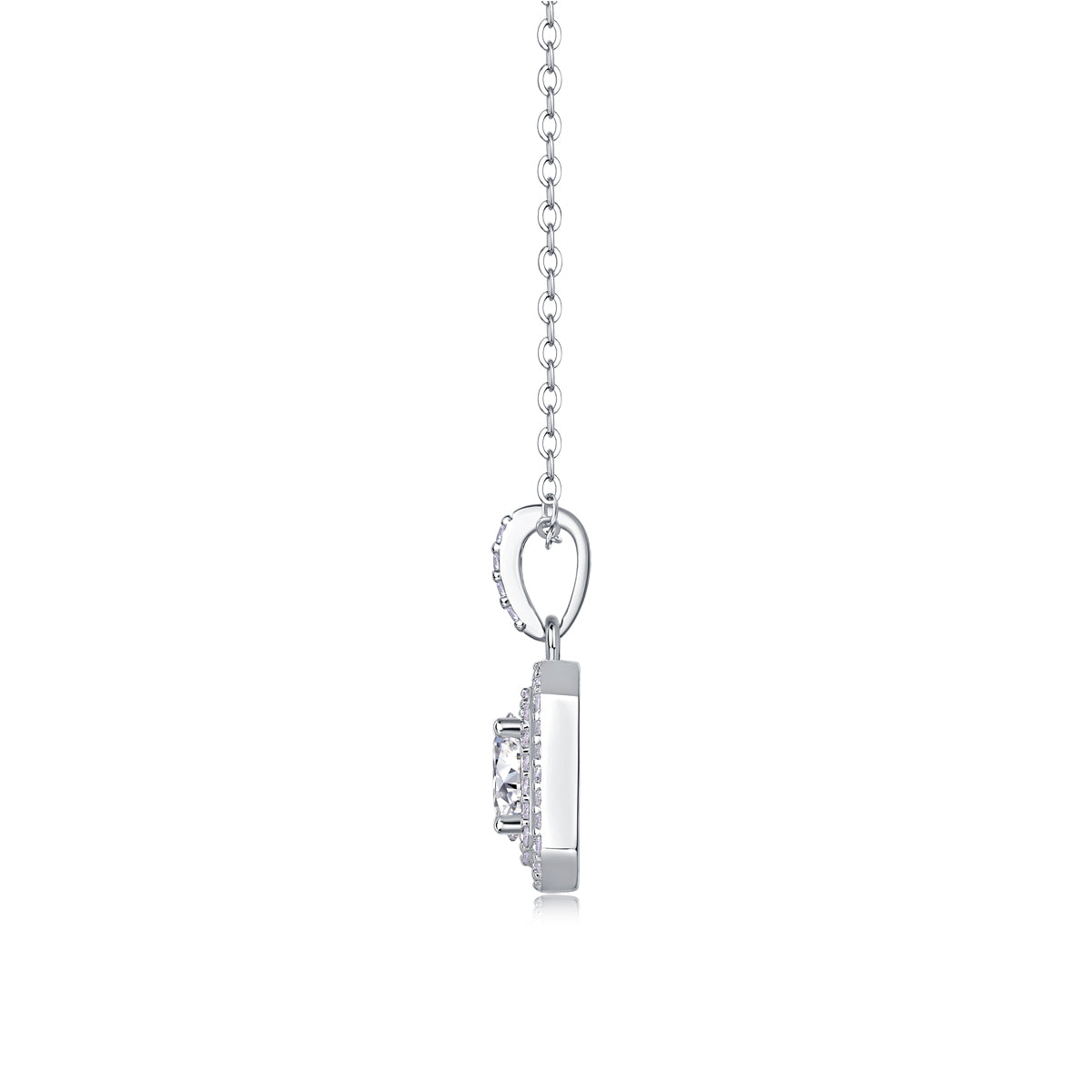 1-Carat Moissanite Pendant – S925 Sterling Silver with Platinum Plating