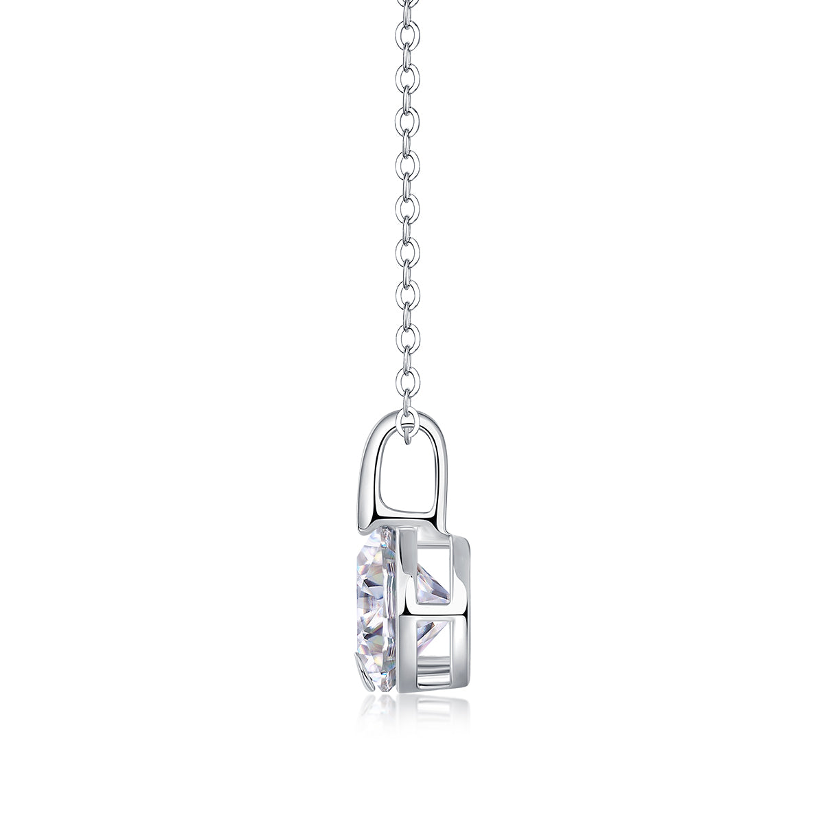 Stellar Moissanite Pendant Necklace – 2-Carat S925 Sterling Silver, Platinum-Plated
