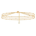 Dainty 14K Gold Plated Layered Oval Chain Bar Bracelet
