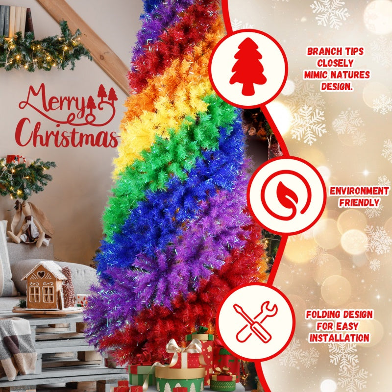 Rainbow Spiral Christmas Tree - Colorful Artificial Tree