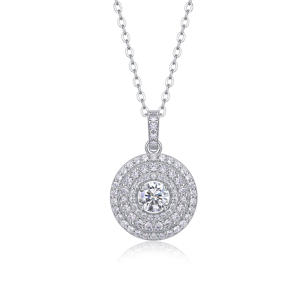 0.5 Carat Moissanite Necklace - S925 Sterling Silver Platinum-Plated with Chain