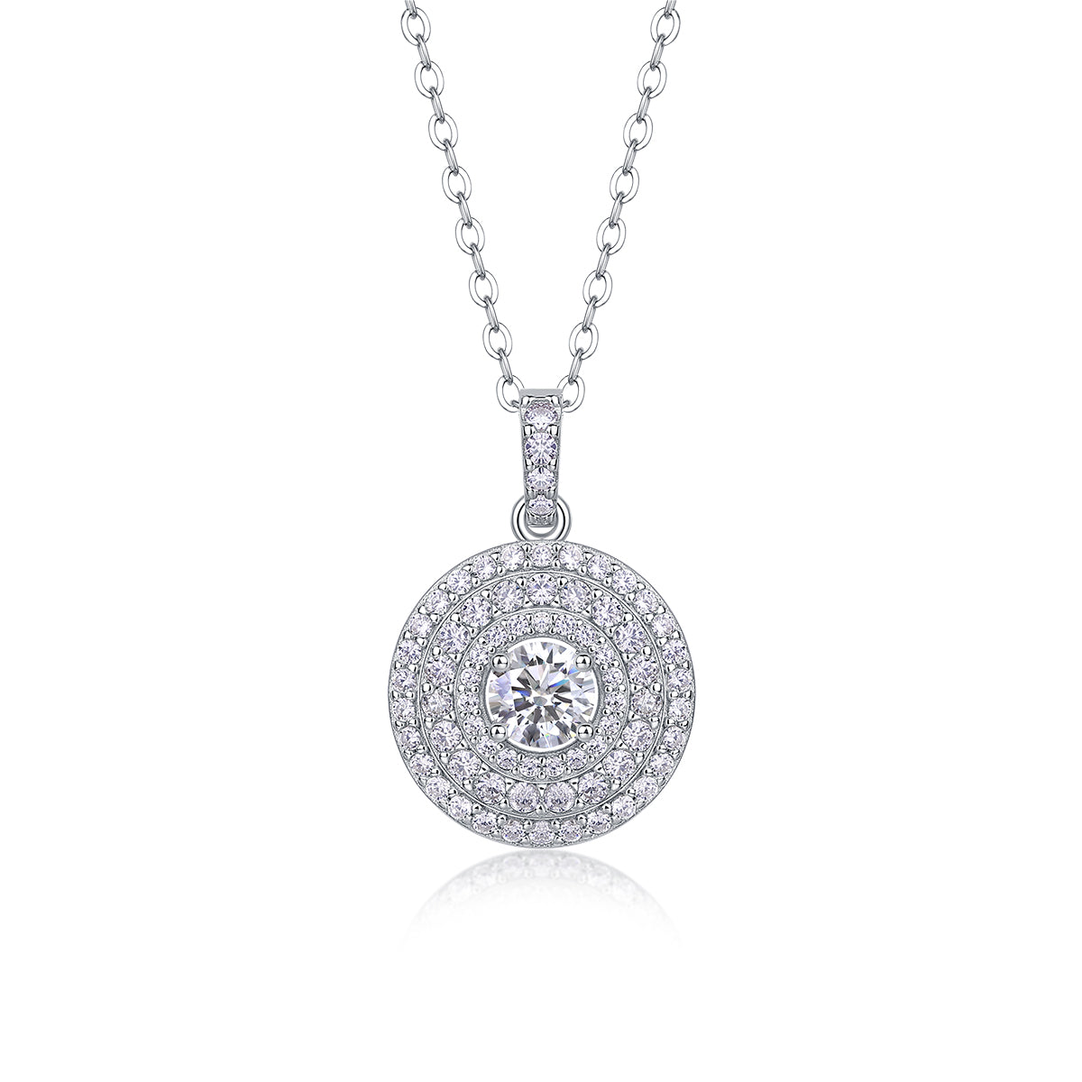 0.5 Carat Moissanite Necklace - S925 Sterling Silver Platinum-Plated with Chain