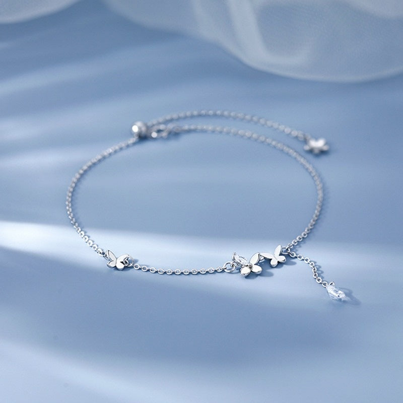 Delicate Butterfly Charm Anklet