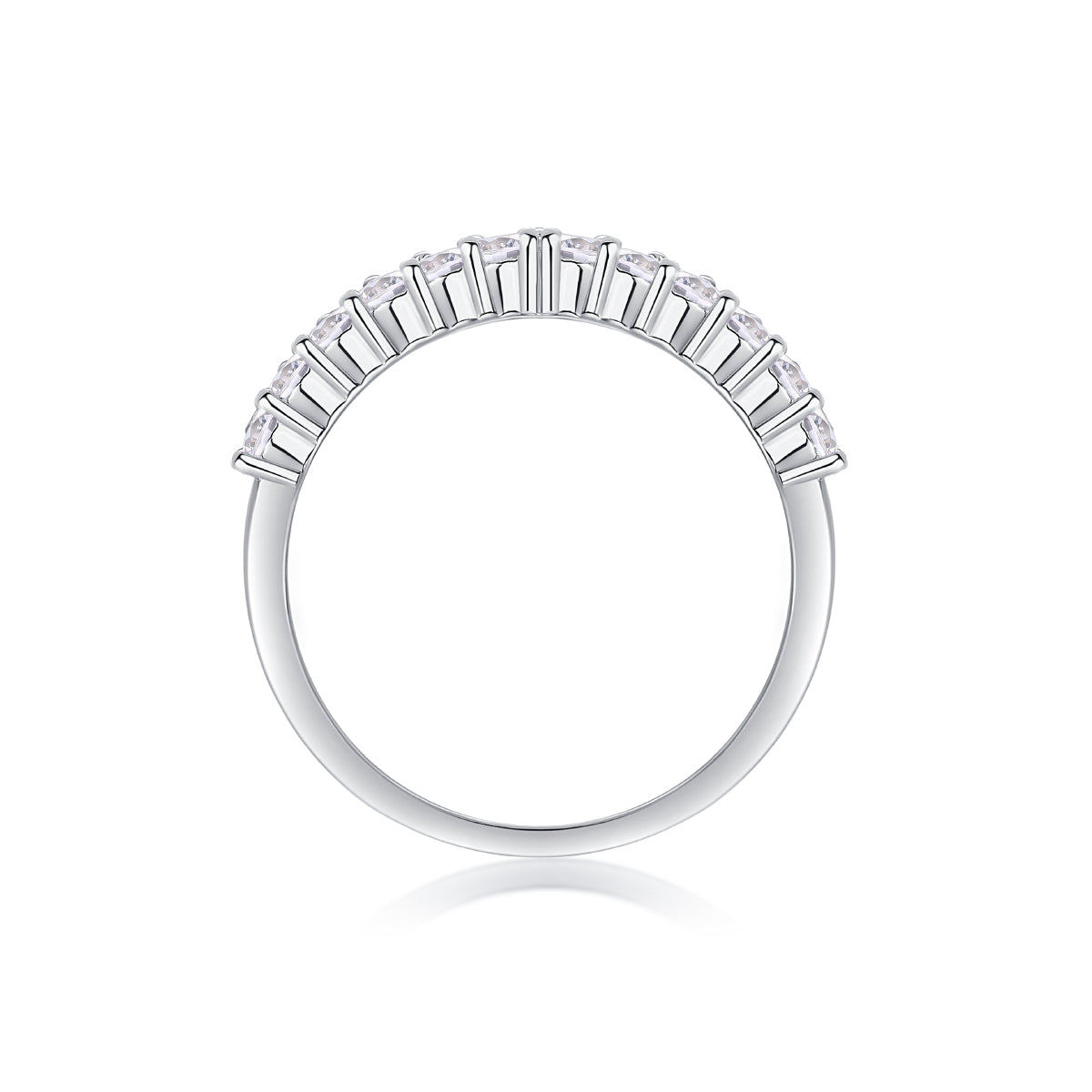 Moissanite Crown Sterling Silver Ring