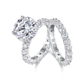 5-Carat Moissanite Couples Ring Set in S925 Sterling Silver