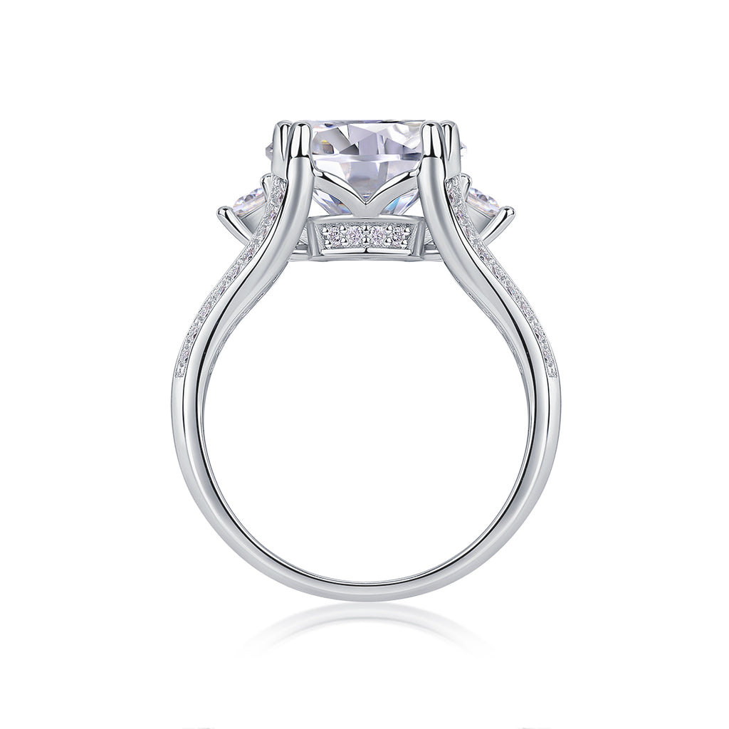 Elegant Radiance Moissanite Ring – 5-Carat S925 Sterling Silver, Platinum-Plated