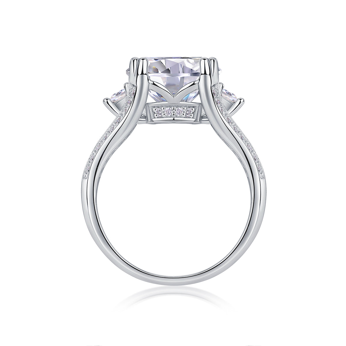 Elegant Radiance Moissanite Ring – 5-Carat S925 Sterling Silver, Platinum-Plated