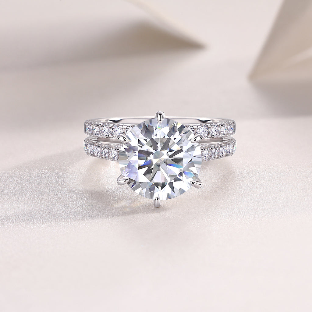 Cluster Moissanite Statement Ring in S925 Sterling Silver