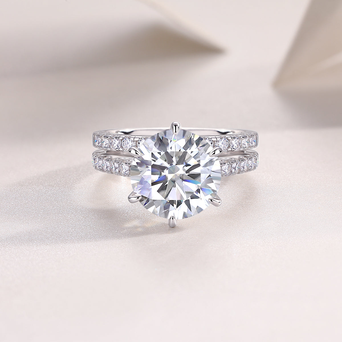 Cluster Moissanite Statement Ring in S925 Sterling Silver